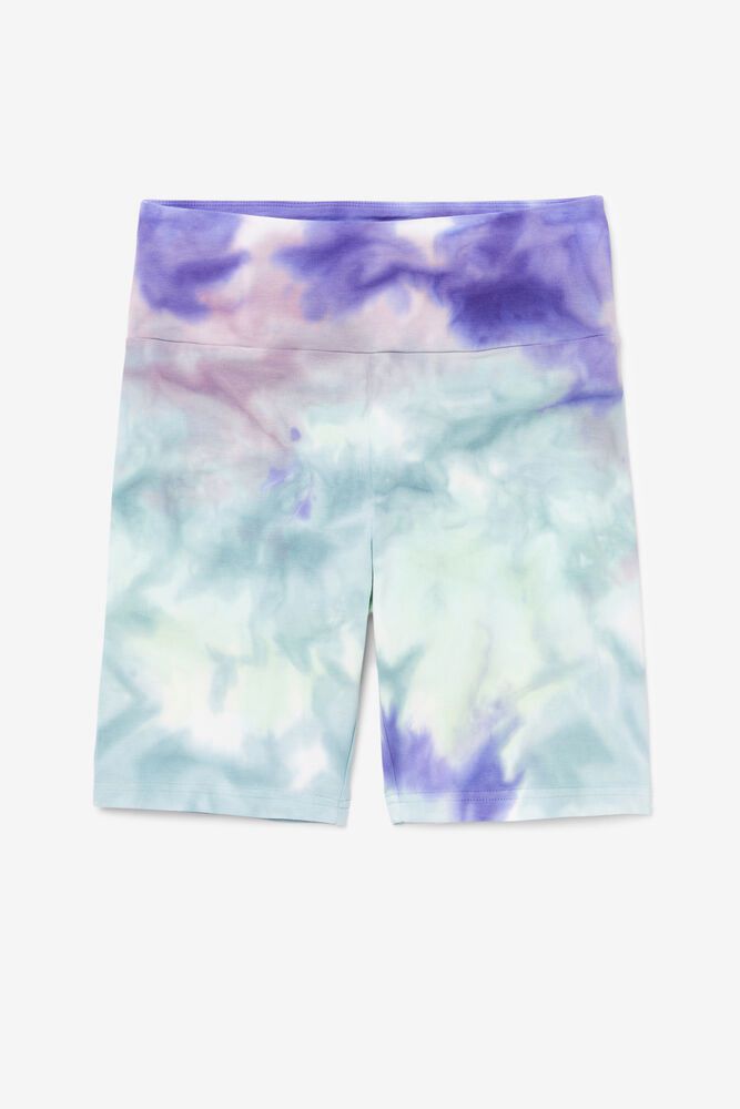 Fila Shorts Taima Tie Dye Bike Womens Blue - India GZS-740319